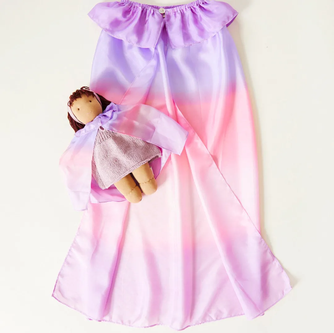 Sarah's Silks Waldorf Doll Dress-Ups-Blossom Doll Cape