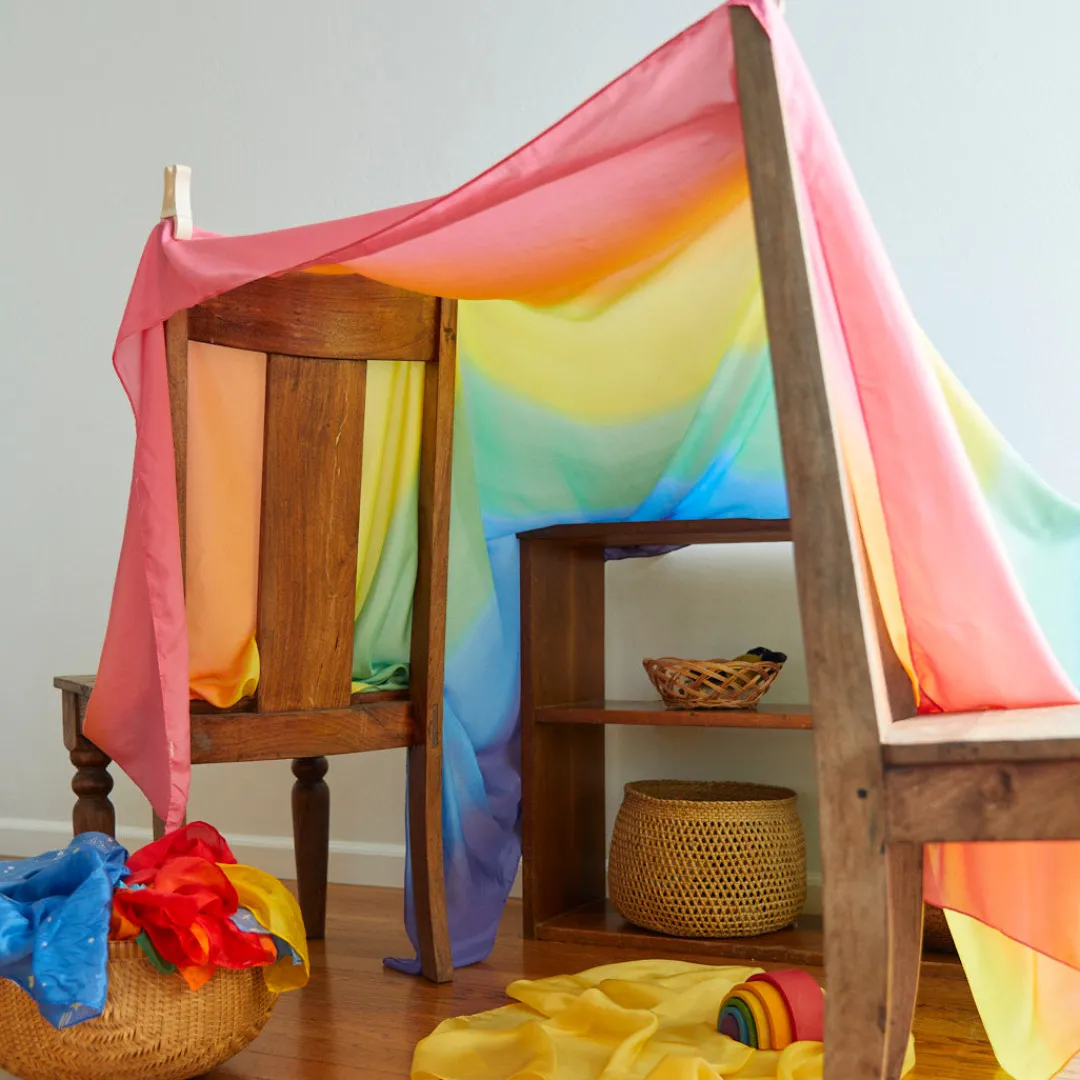 Sarah's Silks Double Playsilks|Rainbow Party-Double Rainbow Playsilk