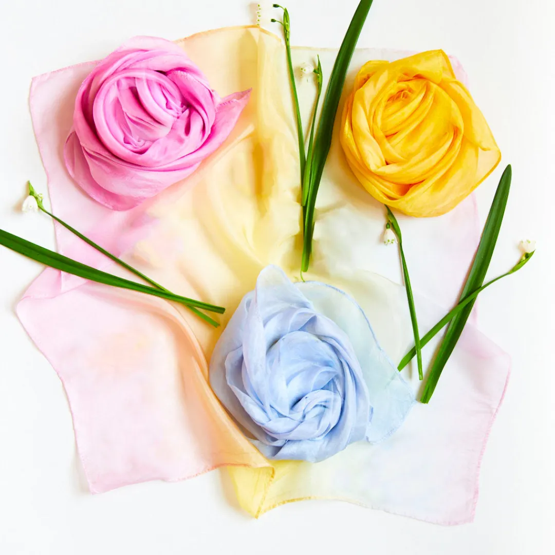 Sarah's Silks White Playsilks For Dyeing-Mini Dye Your Own Playsilk Set