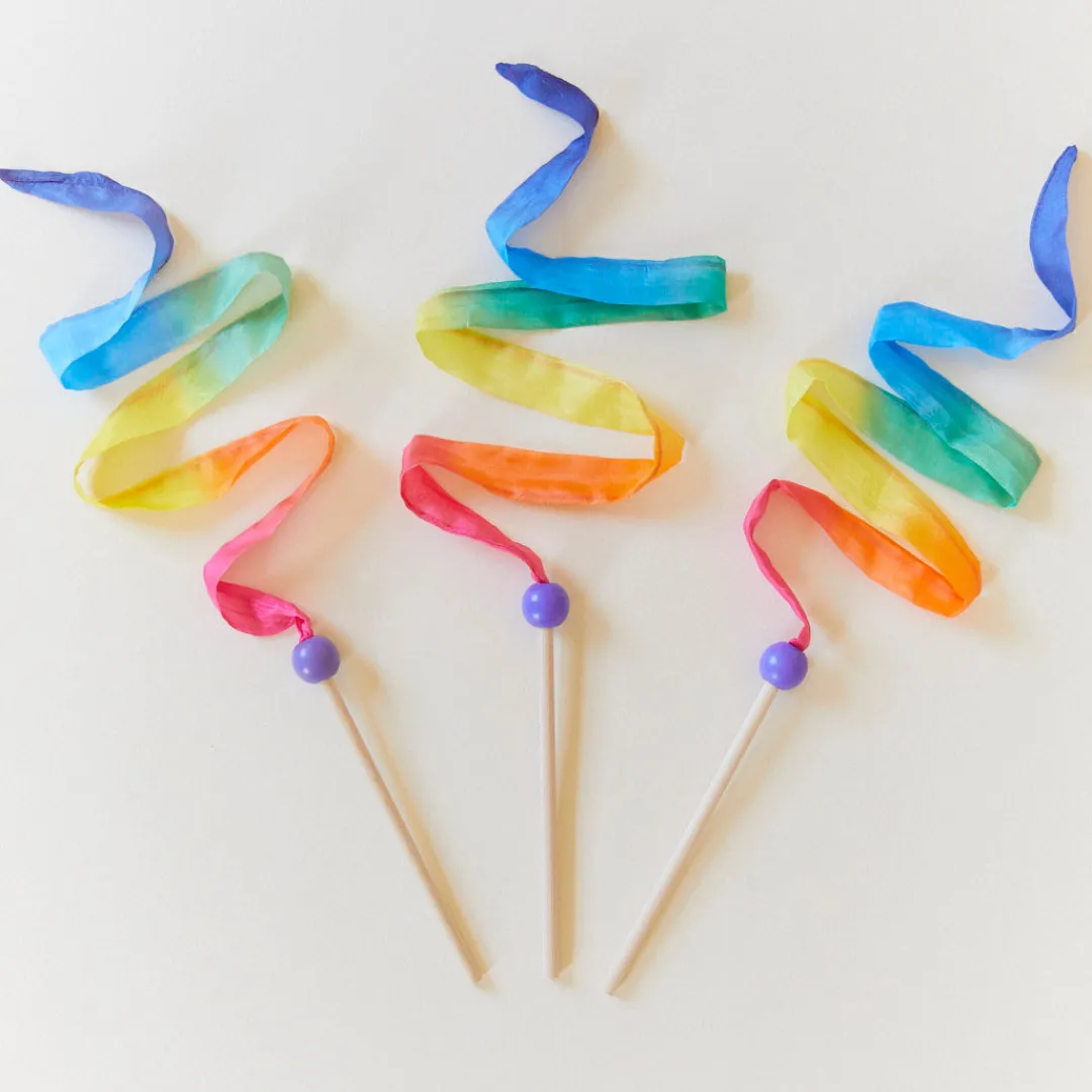 Sarah's Silks Rainbow Party|Party Favors-Mini Rainbow Streamer Party Favor Pack