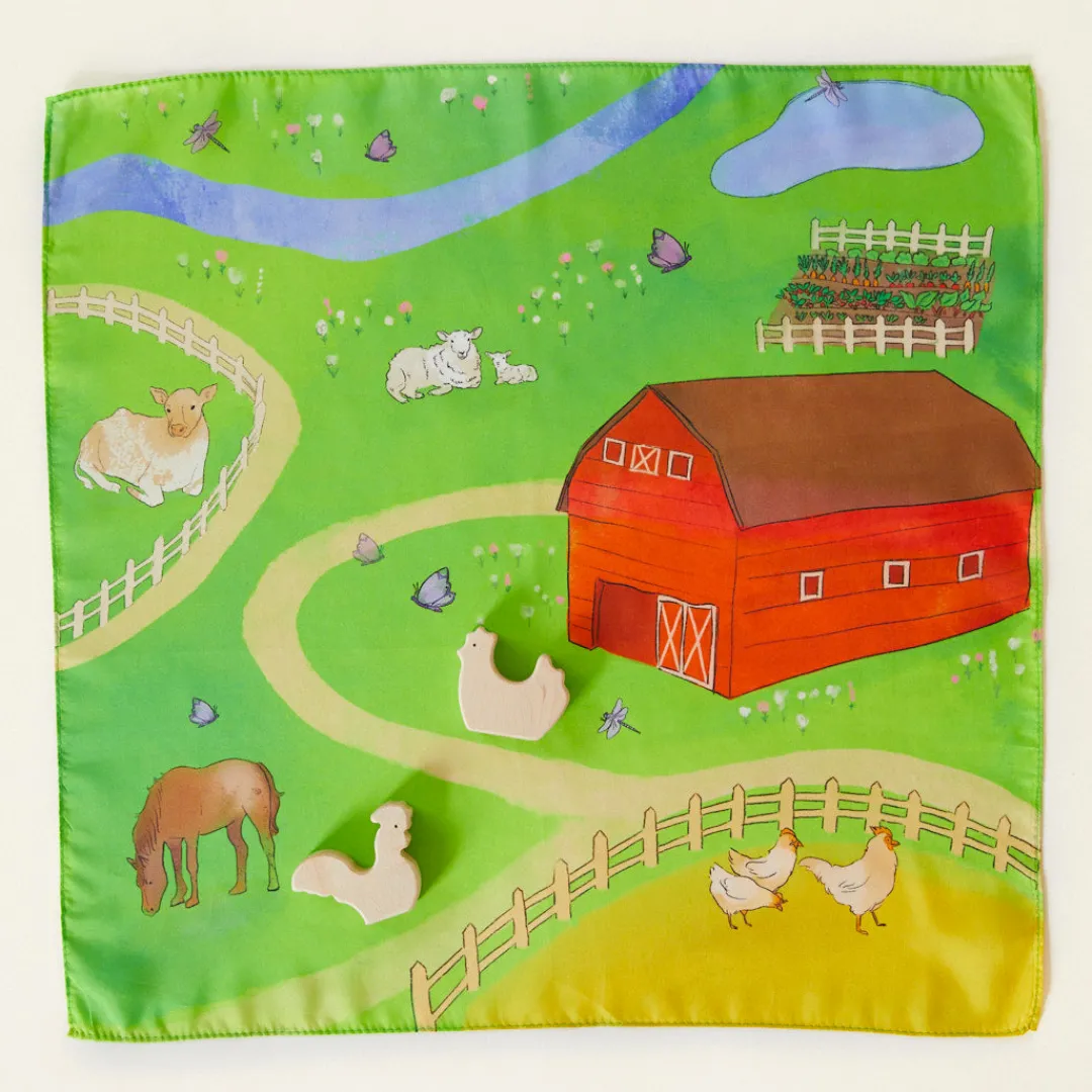 Sarah's Silks Mini Playsilks|Playmaps-On The Farm Playmap