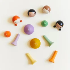 Sarah's Silks Clicques Handmade Wooden Dolls-Rainbow Boys Set