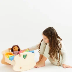 Sarah's Silks Waldorf Dolls-Wooden Doll Cradle